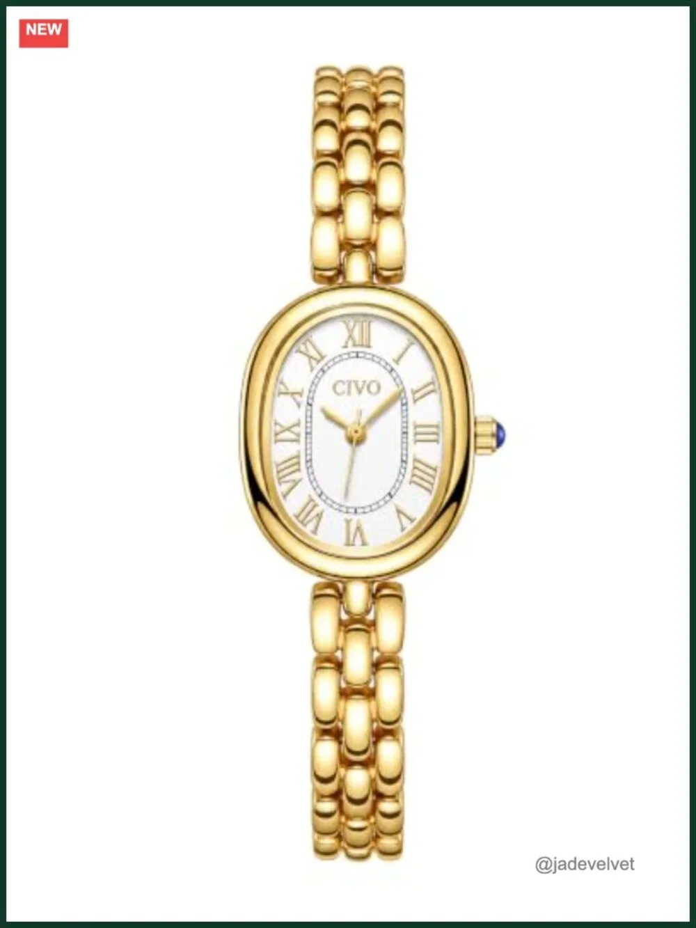 Vintage Oval Roman Numeral Small Dial Women's Bracelet Watch Retro